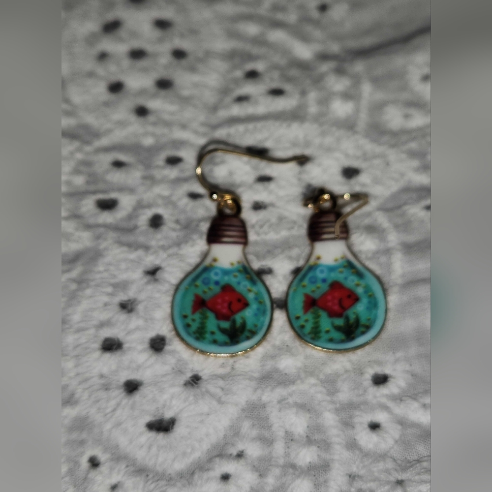 A set of fish earrings hand crafted